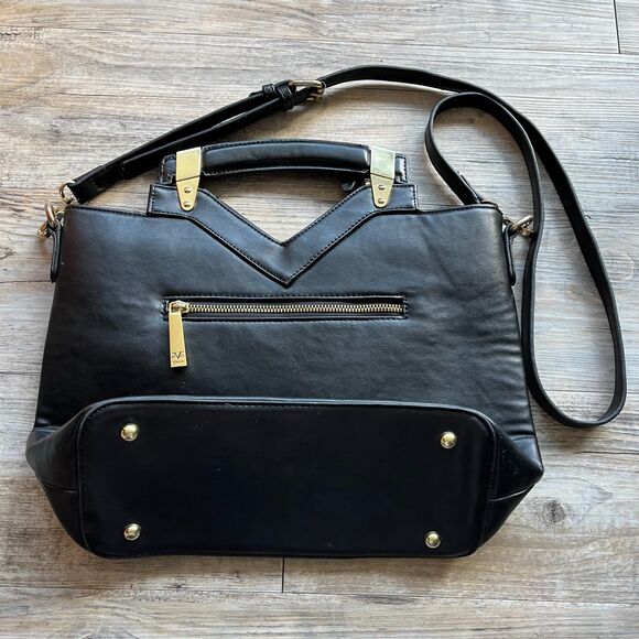 Versace 19V69 Italia Shoulder Bag Black Gold Charm Zipper - Picture 2 of 10